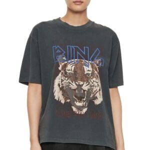 Anine Bing Tiger Tee in Black / M